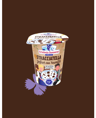 Stracciatella-Joghurt aus Heumilch